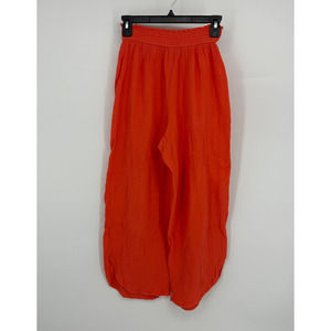 Marine layer Corinne Wide Leg Pant waffle size medium orange light weight casual